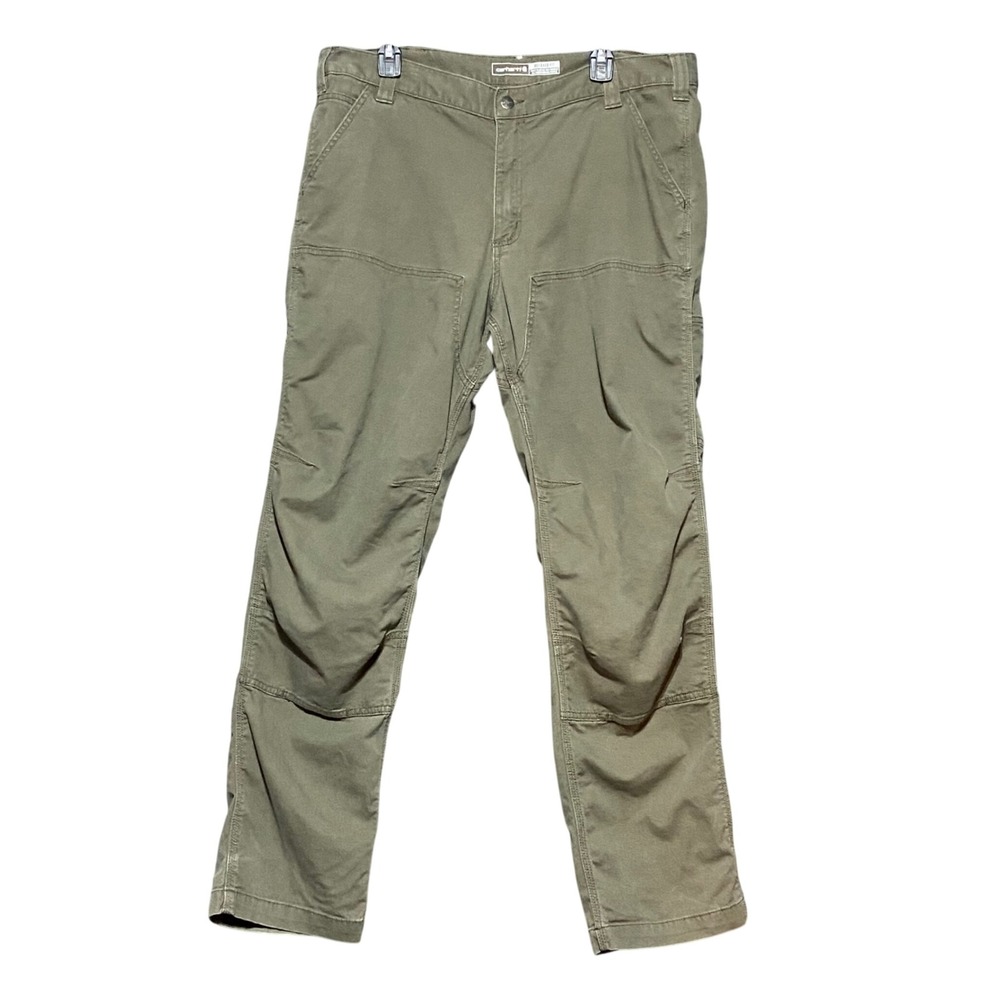 Carhartt Mens 36x31 Rugged Flex Relaxed‎ Fit Double Front Pants BN2802-M Olive